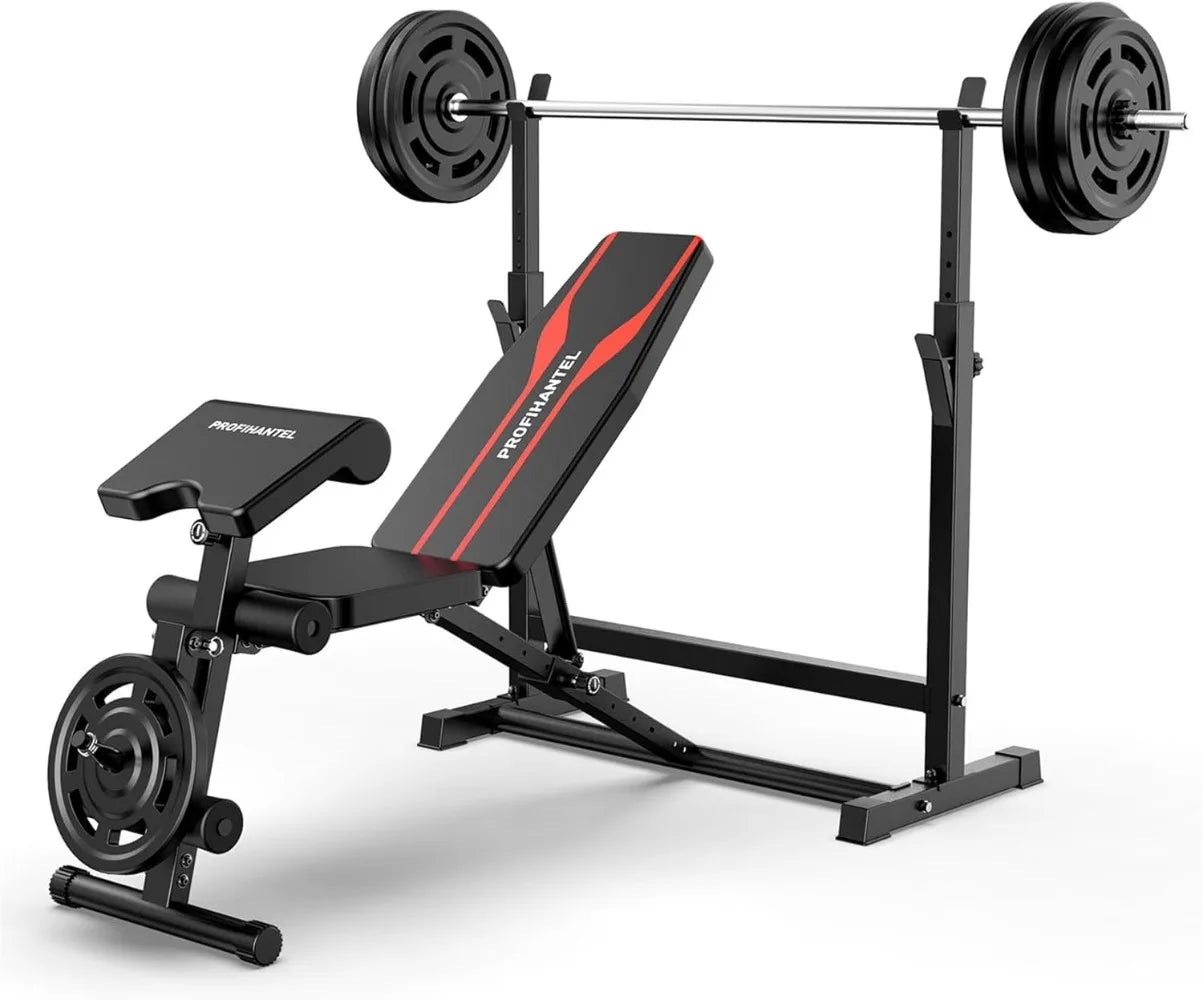 All-in-One Home Gym with Preacher Curl and Bench Press