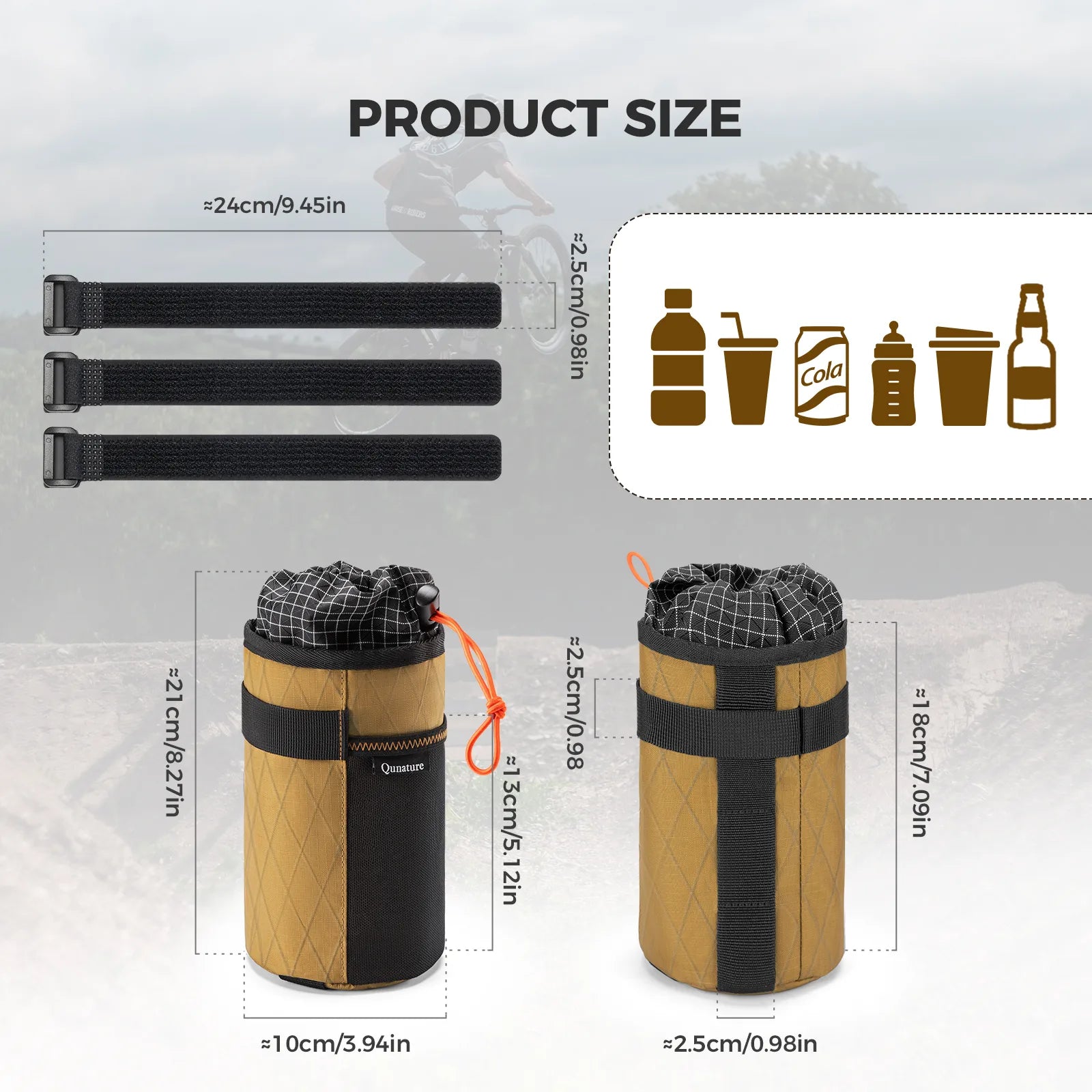 Cold Insulation Water Bottle Holder Bag for Bikepacking 1L